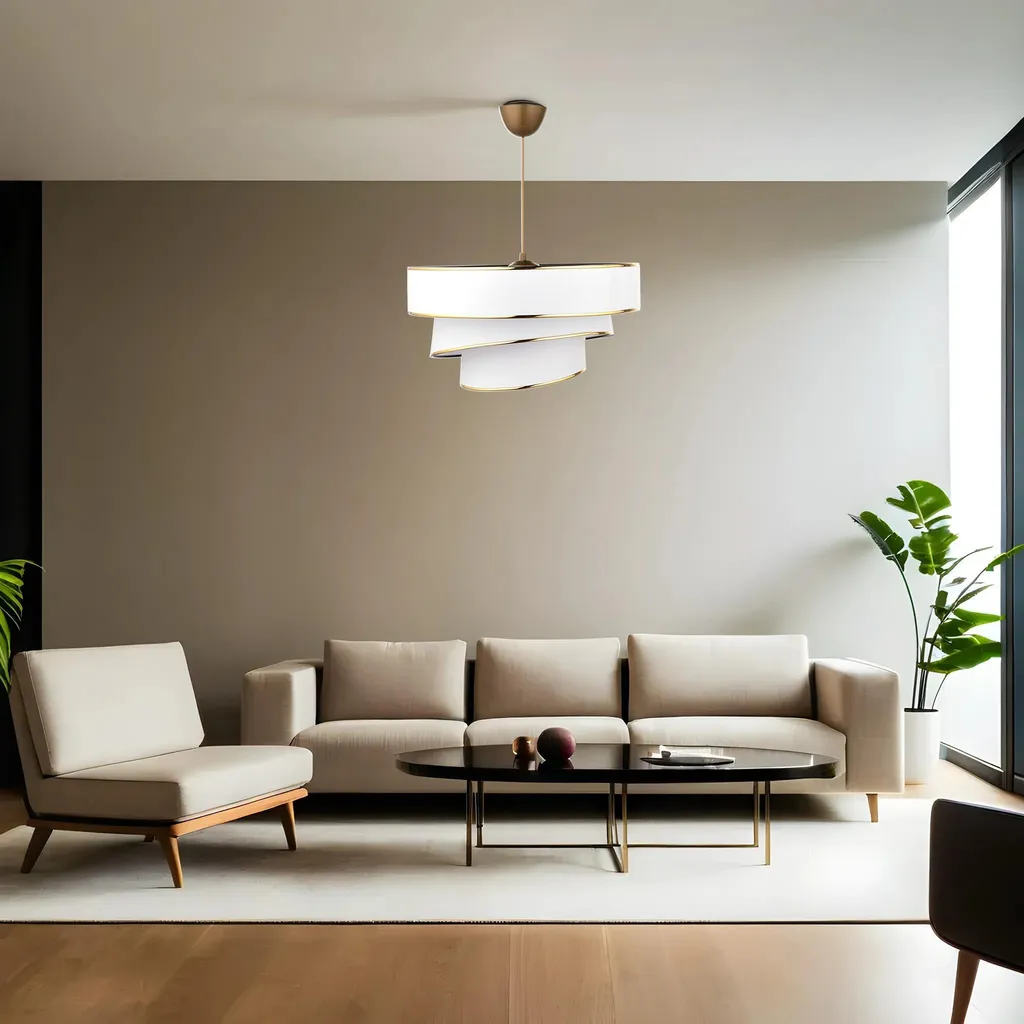 Lampadario Moderno Opviq Couper Oro 40cm - Tessuto e Metallo Luxury