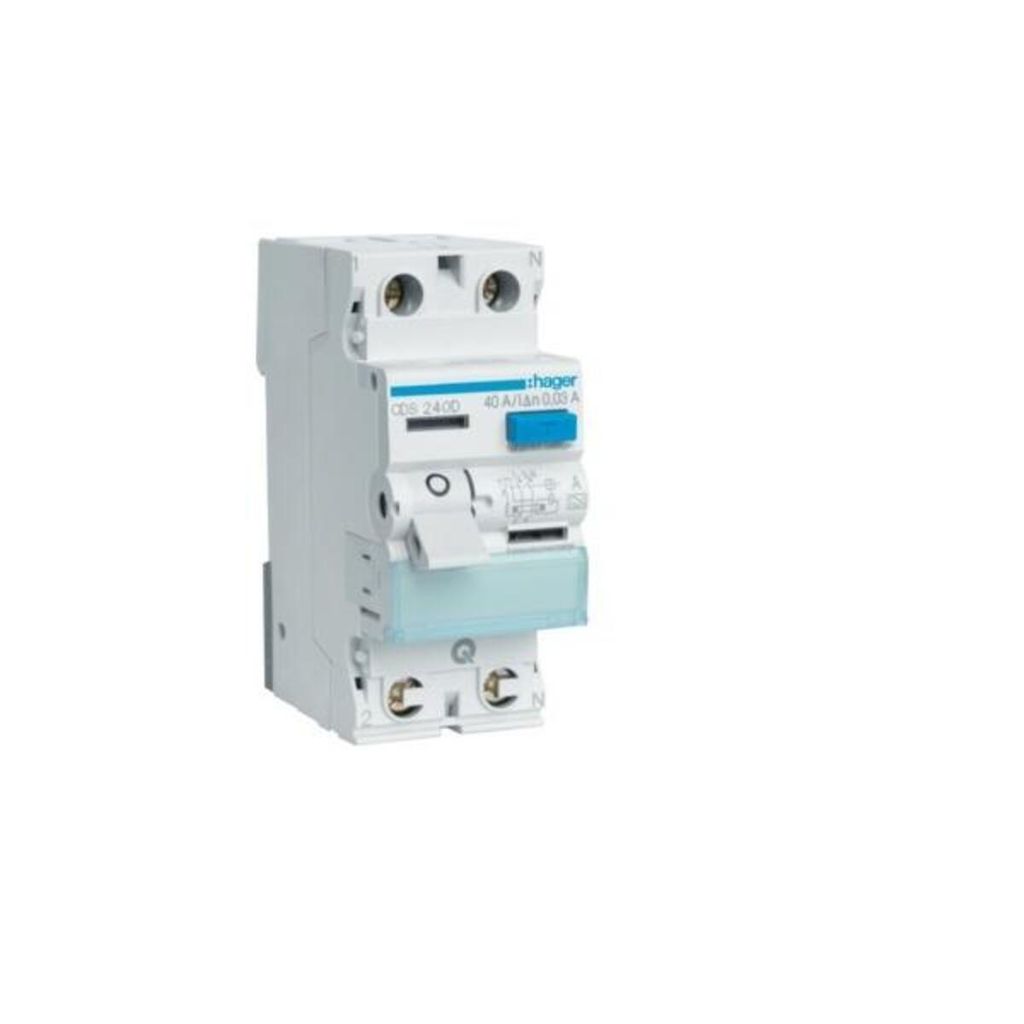 Hager Fi-Schalter 2polig 6kA 40A CDS240D ** 30mA Typ A QuickConnect