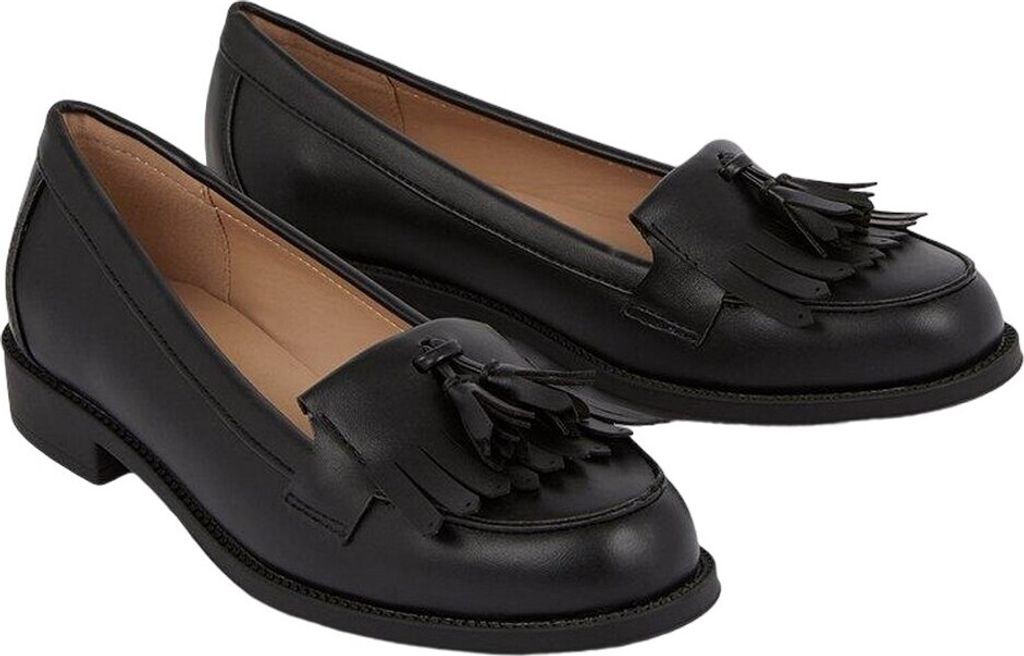 Dorothy Perkins - Damen Halbschuhe "Leigh", Fransen DP6171 (41 EU Weit) (Schwarz)