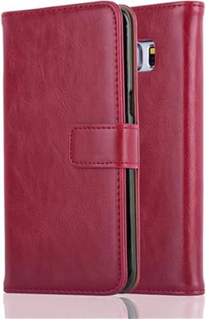 Cadorabo Custodia Rossa Samsung Galaxy S6 EDGE - Design Sottile a Libro