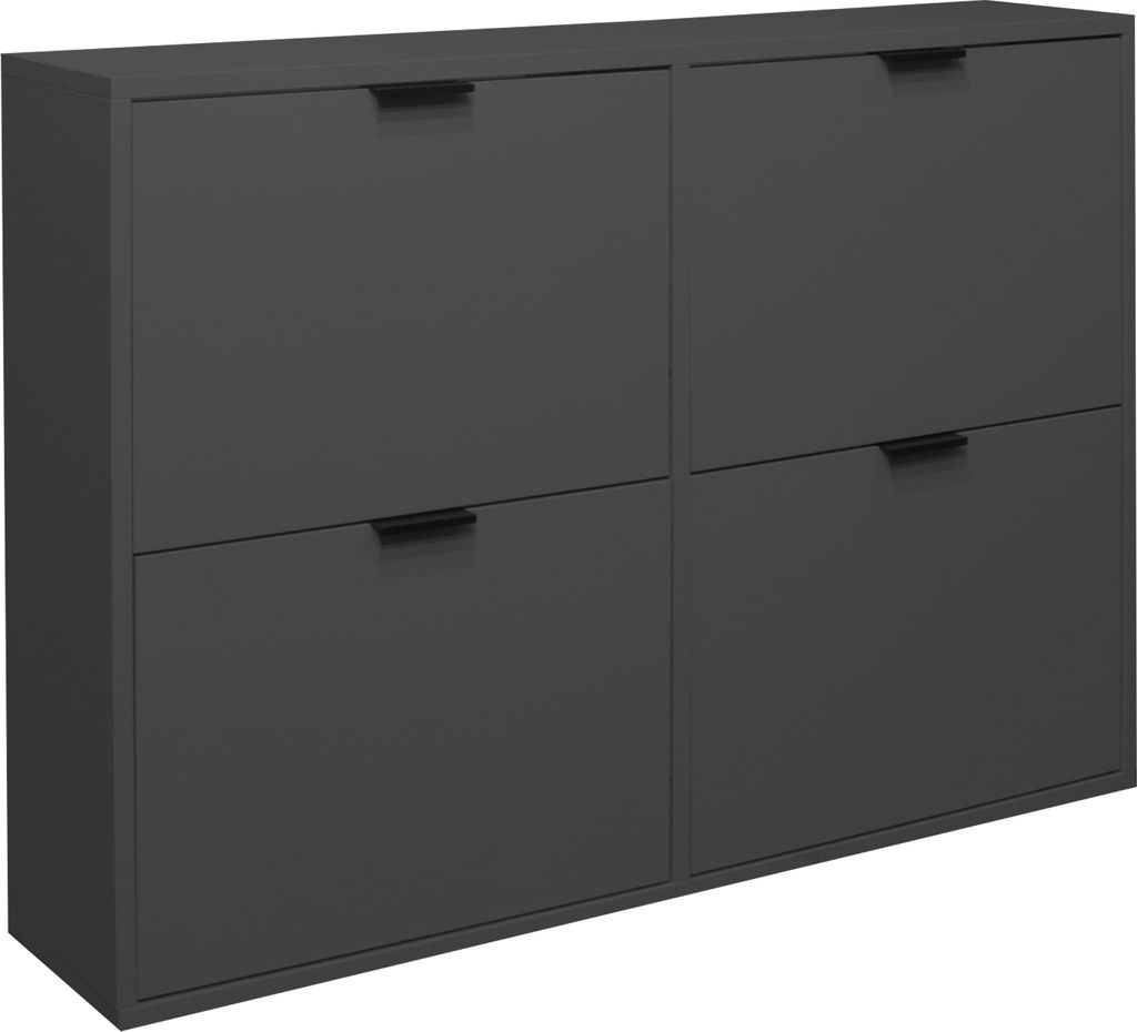 Schuhkipper >Bonnie< in anthrazit matt lack - 120x86x25cm (BxHxT)