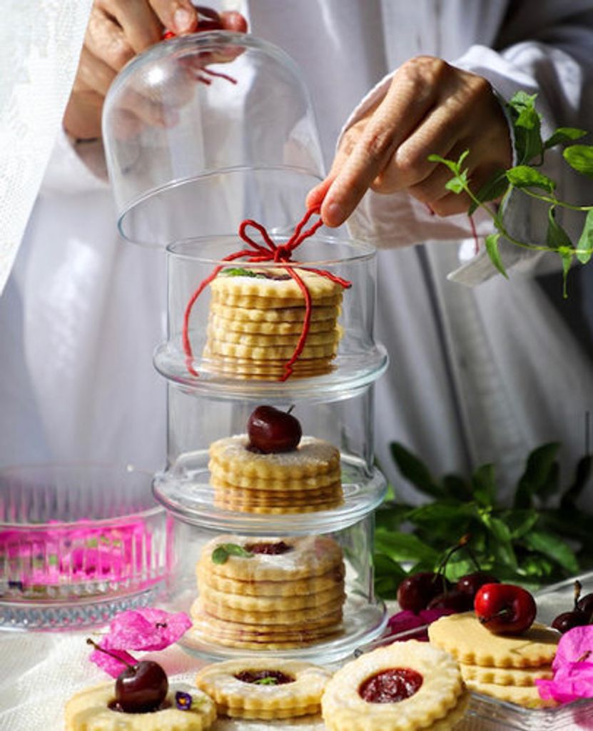 Pasabahce Aufbewahrung aus Glas 3 Stöckig "Serie Villa Patisserie" 6 Stück