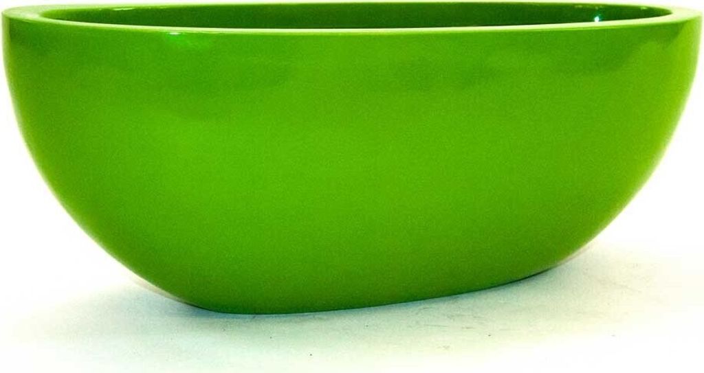 Elegant Einrichten | Pflanzkübel | Fiberglas | oval | 51x23xH18cm | hochglanz avocado grün