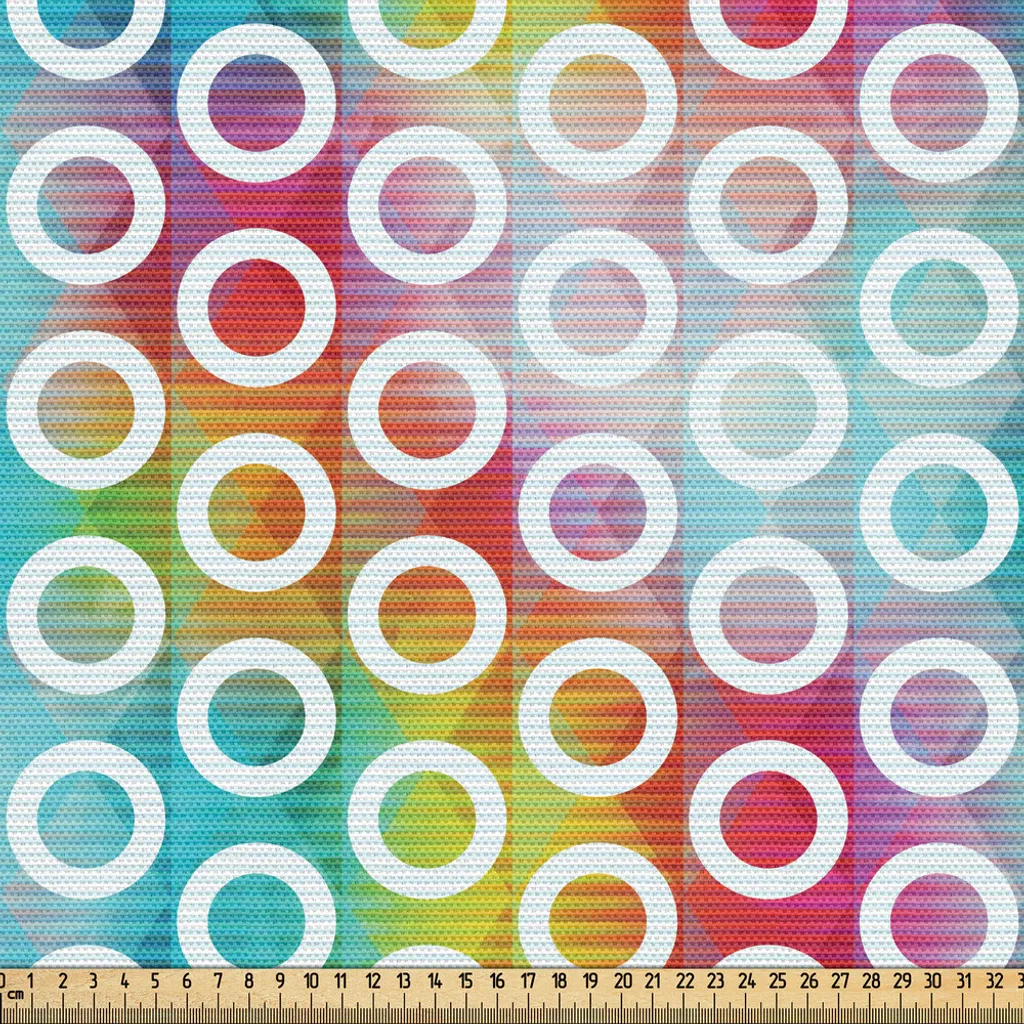 Grand coupon de tissu déco 5m pour rideaux et tapisserie géométrique