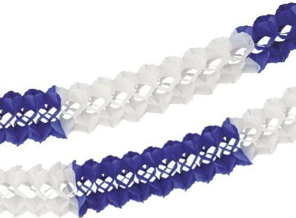 Papstar Papiergirlande (Großraum) Ø 16 cm · 10 m blau/weiß Produktbild 