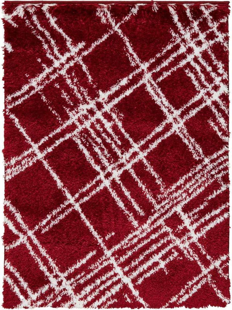 EMBER 1 gewebter Shaggy-Teppich mit geometrischem Muster