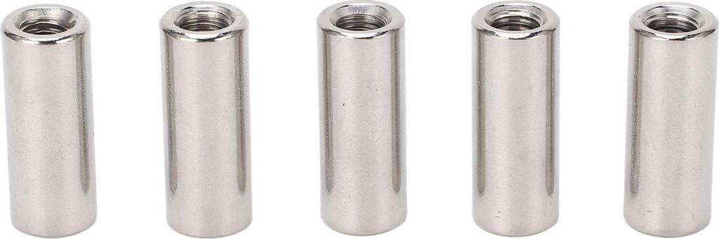 20 Stück runde Verbindungsmuttern M6x1,0, 10 L25mm Stangenkupplungsmuttern, Gewindehülse aus Edelstahl