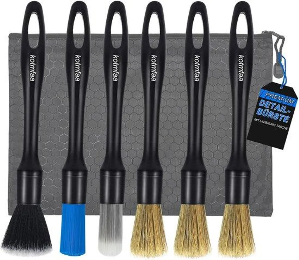 Kit brosses pour nettoyer l'intérieur de voiture et jantes sans rayures