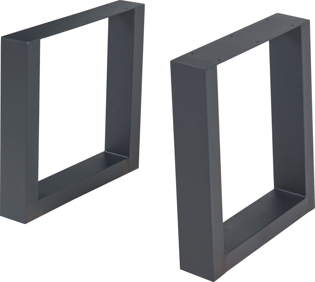 Tischgestell 2er Set ‘Lülsfeld’ für Couchtisch Sitzbank Stahl 40 x 43 cm Schwarz