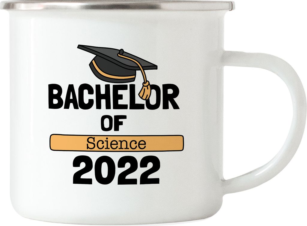 Bachelor of Science 2022 Emaille Tasse Blau Studium Absolvent Abschluss Geschenk Bachelorabschluss Uni