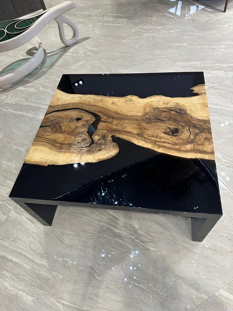 Couchtisch Epoxidharz Kaffeetisch Massiv Tische Holz Beistelltisch Epoxid Tisch