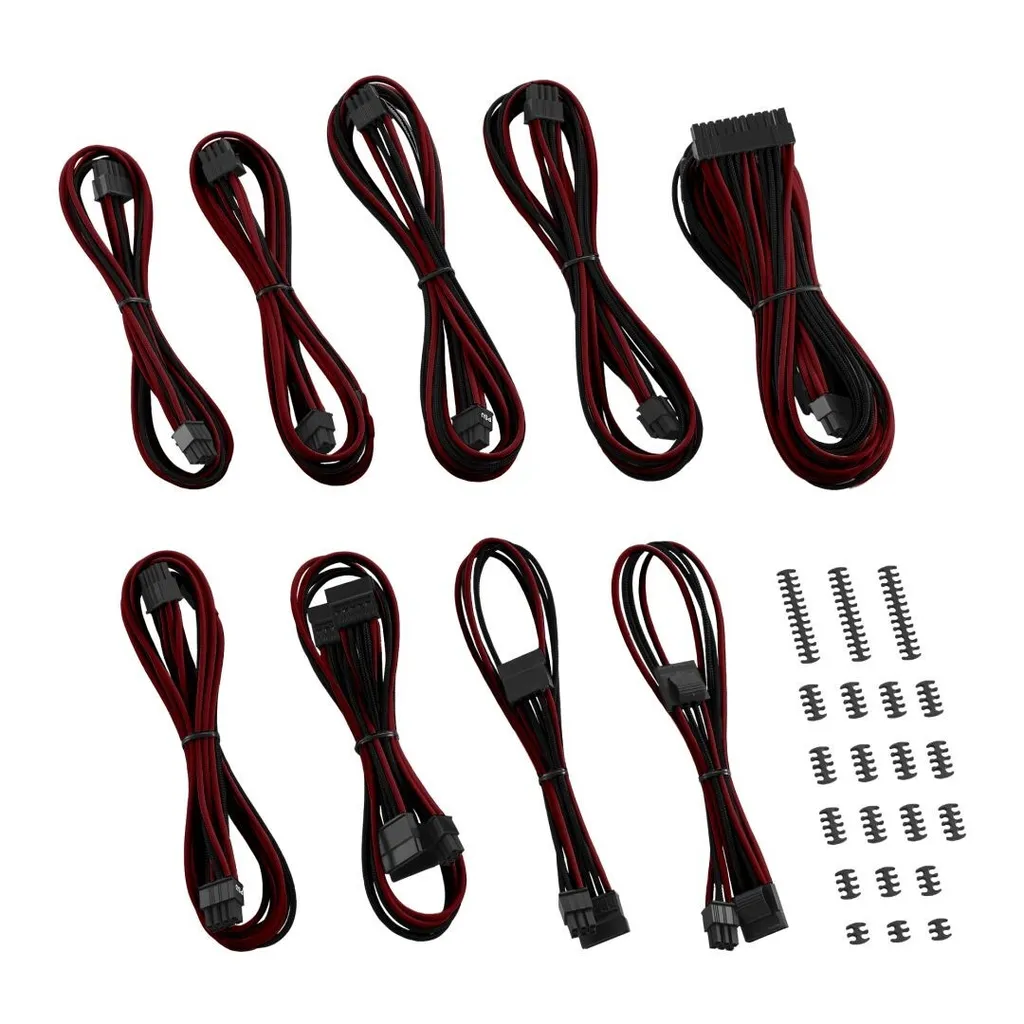 Câbles CableMod ModMesh C-Series Noir et Rouge Sang pour Corsair RMi RMx