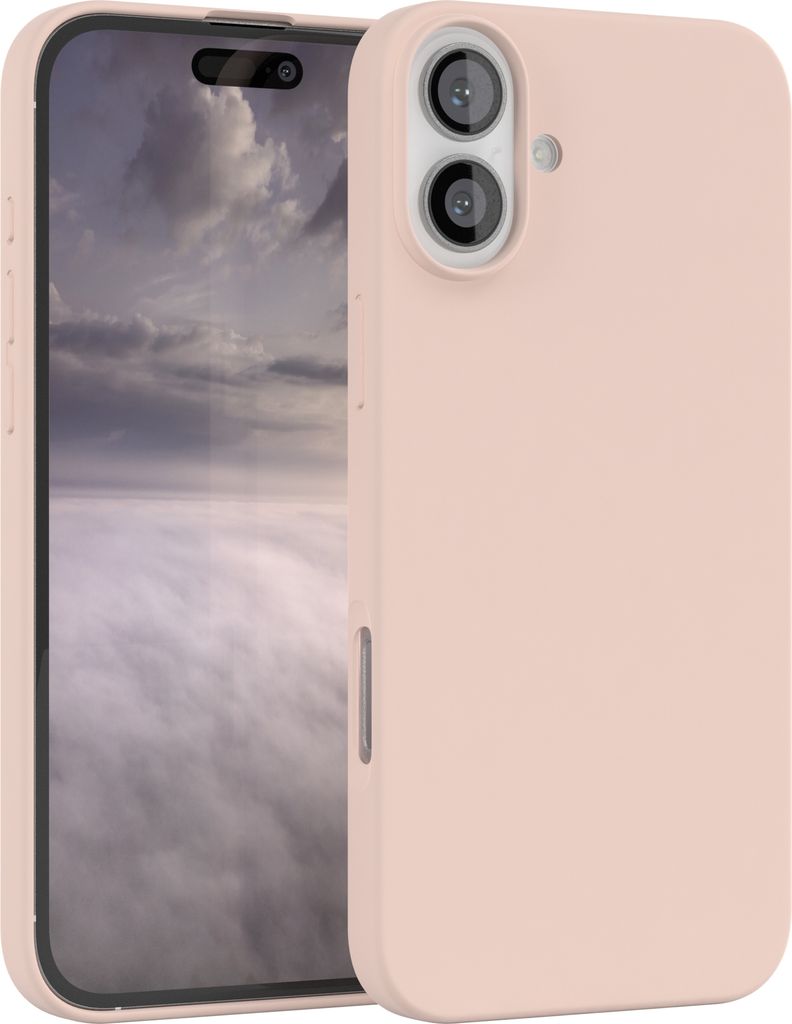 EAZY CASE Silikonhülle für Apple iPhone 16 Plus Silikon Backcover Schutz in Rosa