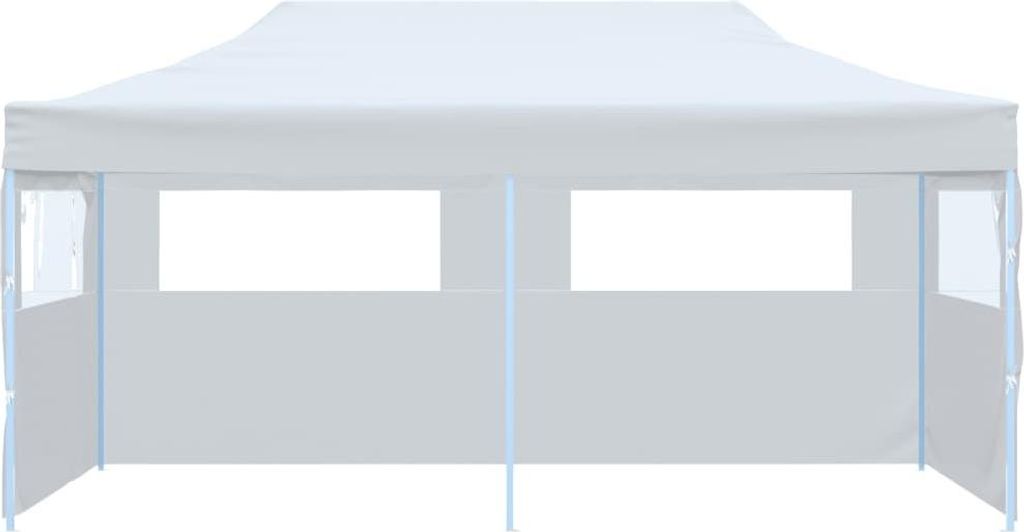 vidaXL Pop-Up Partyzelt mit Seitenwänden Faltbar 3x6 m Stahl Weiß
