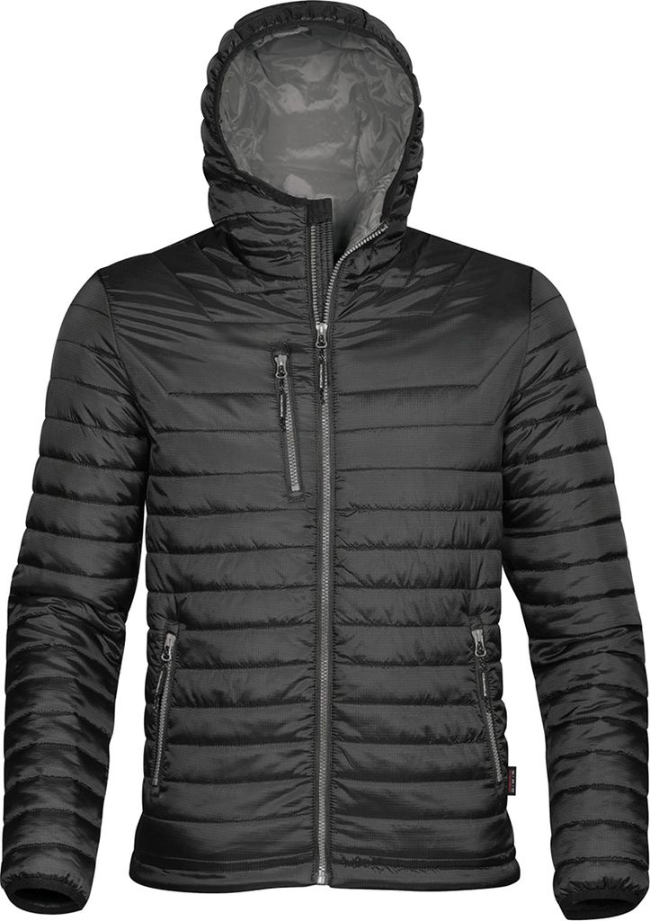 Stormtech Herren Gravity Thermo Winterjacke / Steppjacke mit Kapuze, wasserfest BC3064 (S) (Schwarz/Anthrazit)