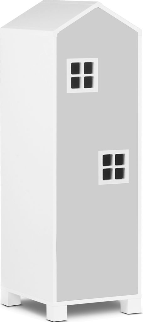 Konsimo Kinderschränke Kleiderschrank mit Türen und Fenster mit Grifffunktion 08 "MIRUM", Weiß, laminierte Platte, Kids & Teens, 40x126x45