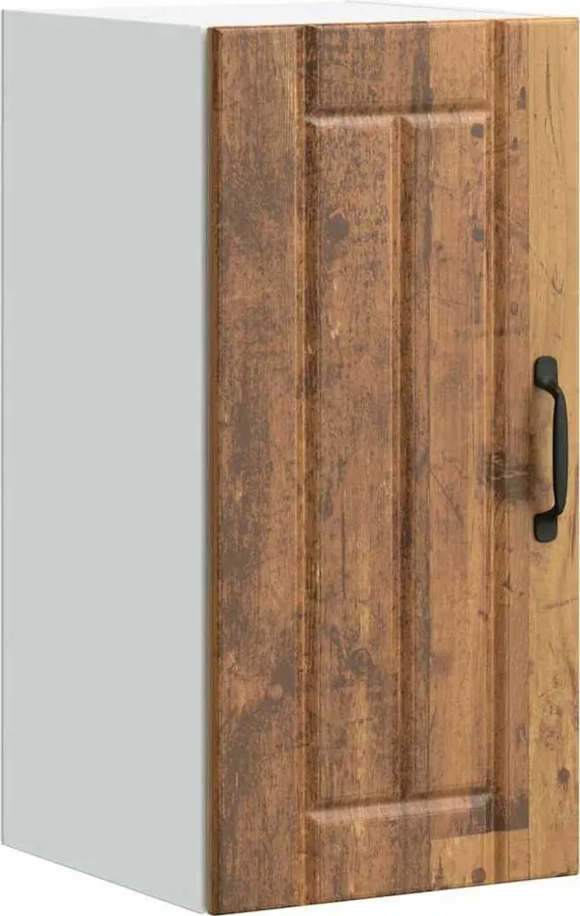Parete attrezzata per cucina Lucca in legno ingegnerizzato effetto legno di recupero