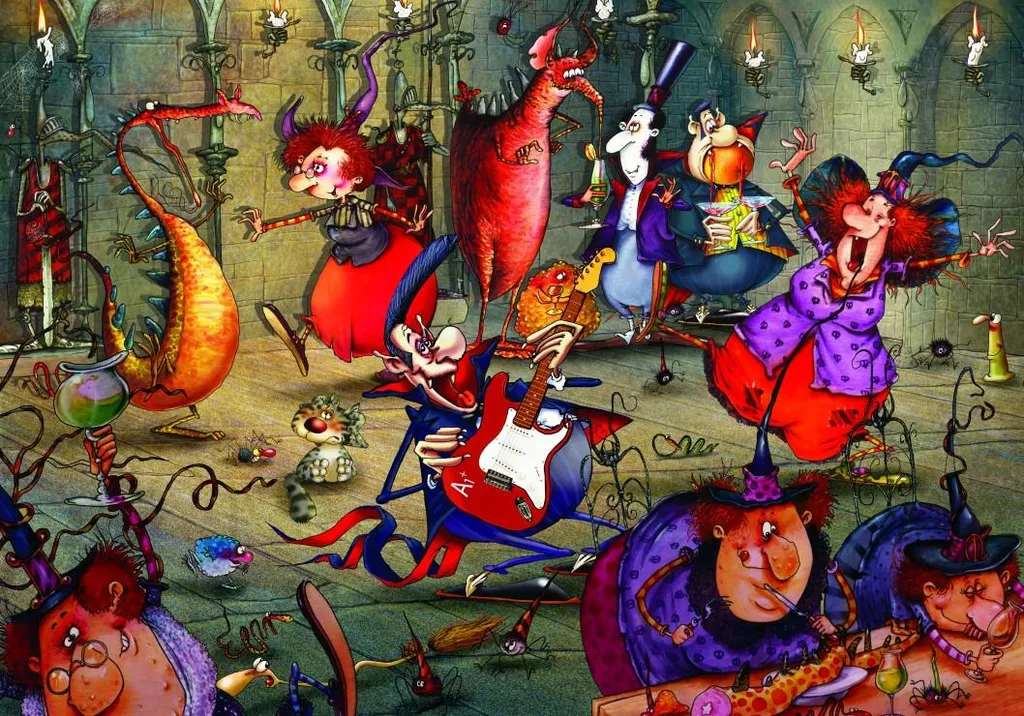 Grand puzzle adulte 1000 pièces thématique sorcières Grafika couleur
