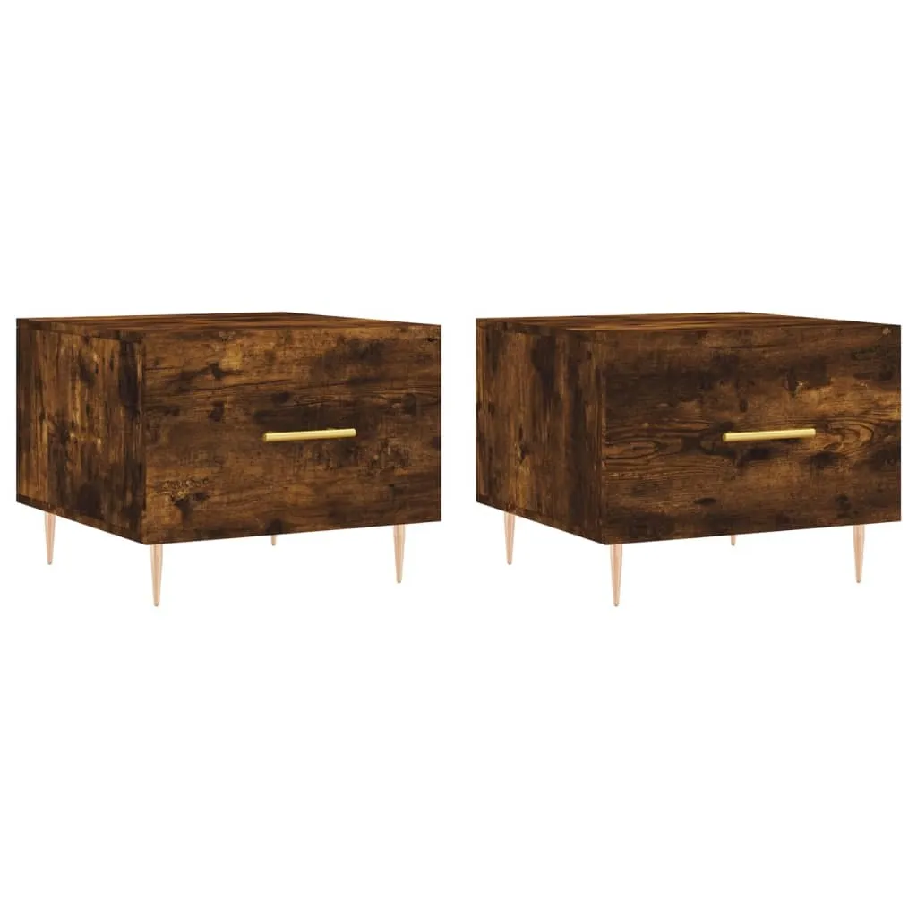 SYFAX™ Tavolini Salotto 2 pz Rovere Fumo 50x50x40cm Legno Multistrato