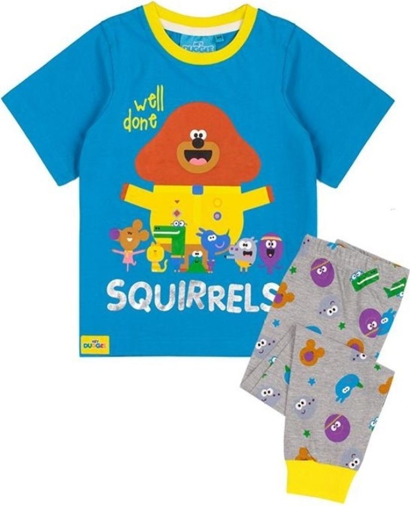 Hey Duggee - "Well Done Squirrels" Schlafanzug mit langer Hose für Jungen NS6141 (110) (Blau/Grau)