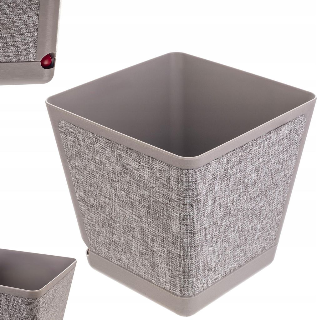 KADAX Blumentopf Blumentopf Kunststoffabdeckung 30cm Taupe mit Ständer