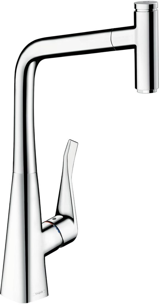hansgrohe Einhebel-Küchenmischer 320 SELECT METRIS DN 15, mit Ausziehauslauf Edelstahl-Optik