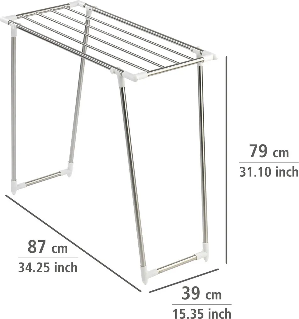 Séchoir à Linge Inox Pliable et Autonome avec Structure Grand Format