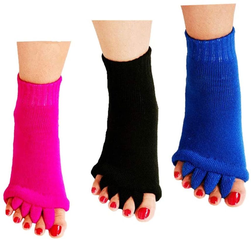 Zehenspreizer Wellness Socken Zehentrenner Pediküre Fuß Massage Spreader K5T6 