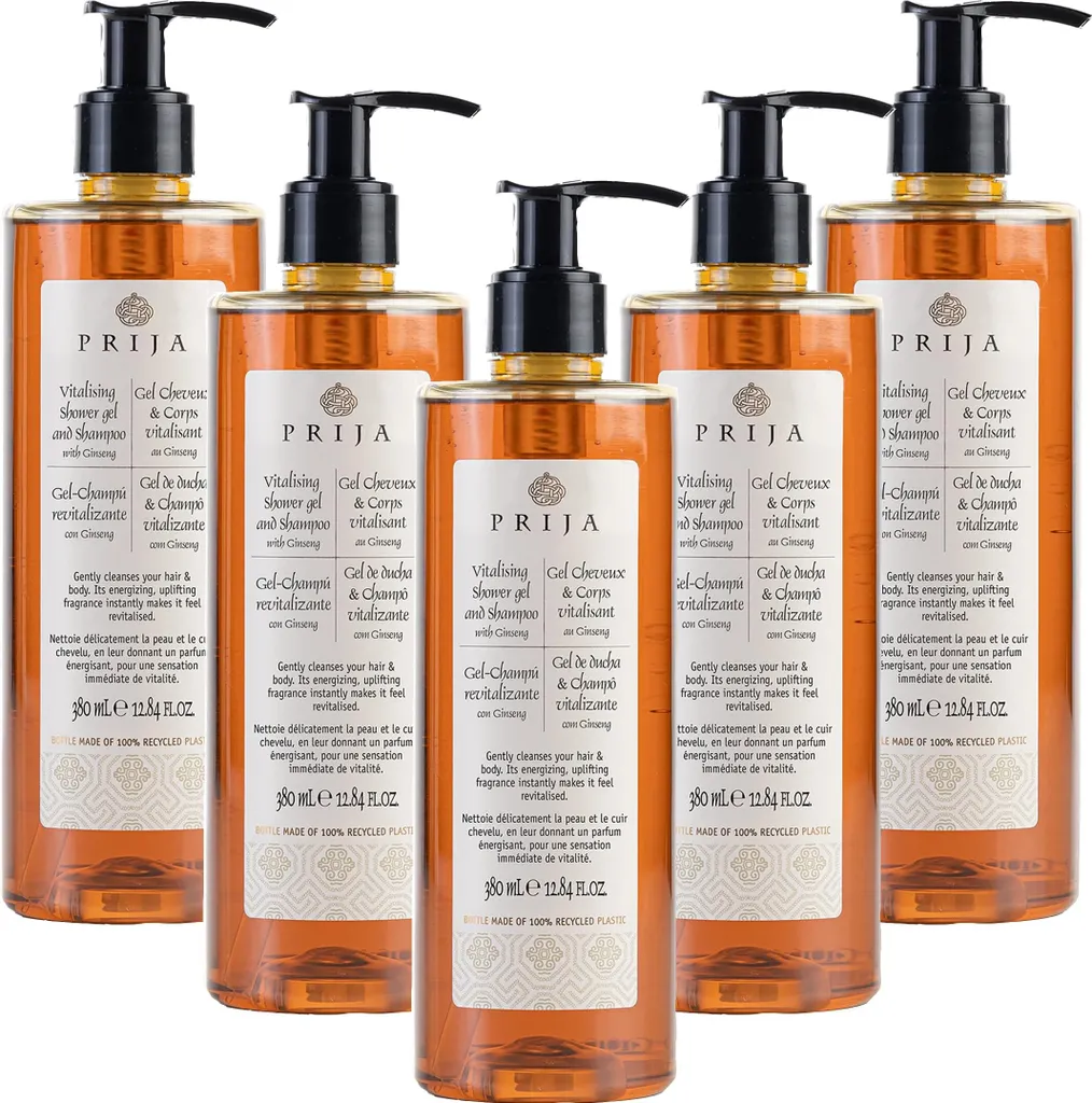 Trattamento Tonificante PRIJA al Ginseng 5x380ml - Shampoo Doccia 2in1 - 1