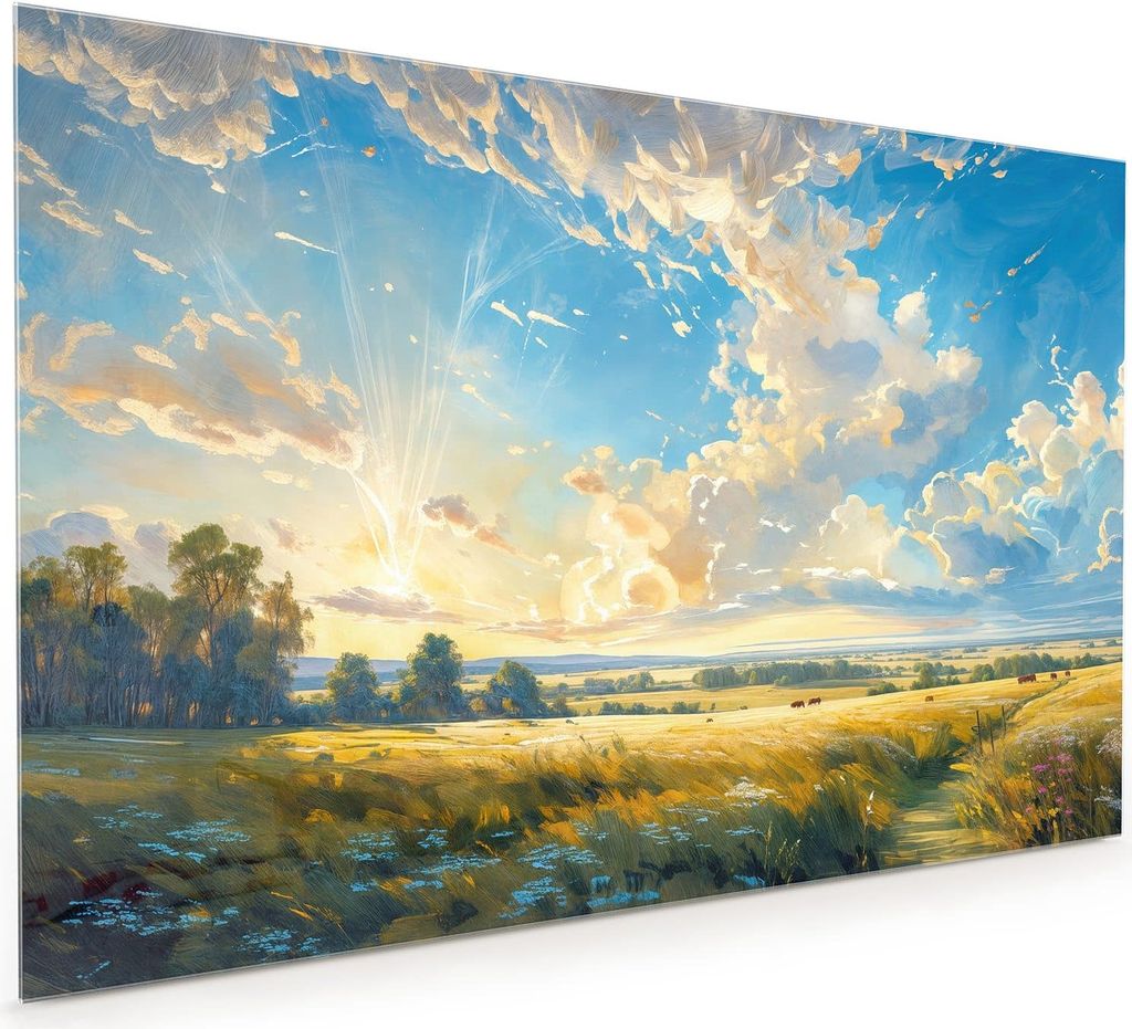 Küchenrückwand Spritzschutz Glas mit Motiv Landschaft mit Wolken 40 x 40 cm