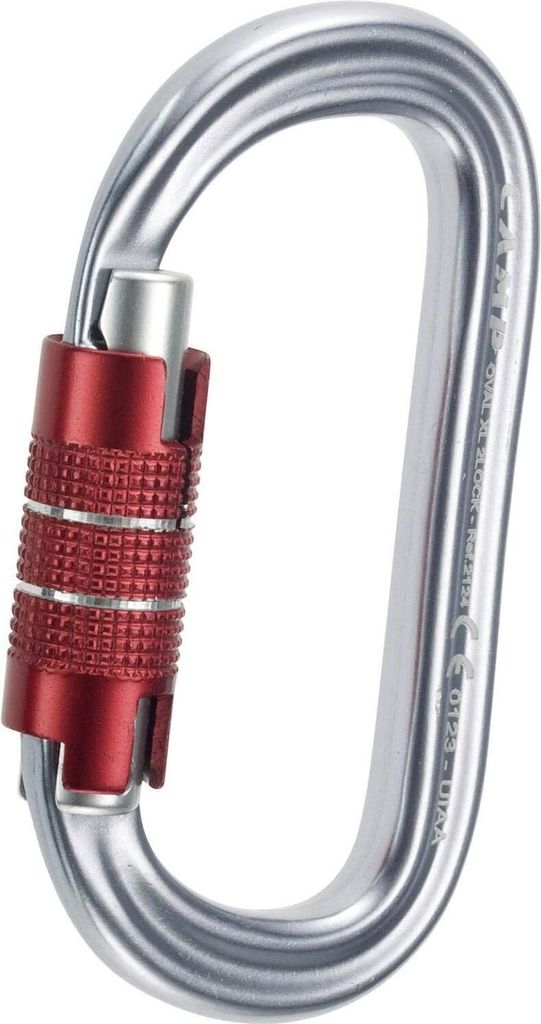 Camp Karabiner Oval XL 2Lock mit Keylock-Nase und großer Toröffnung für Riemenscheiben und Aufsteiger