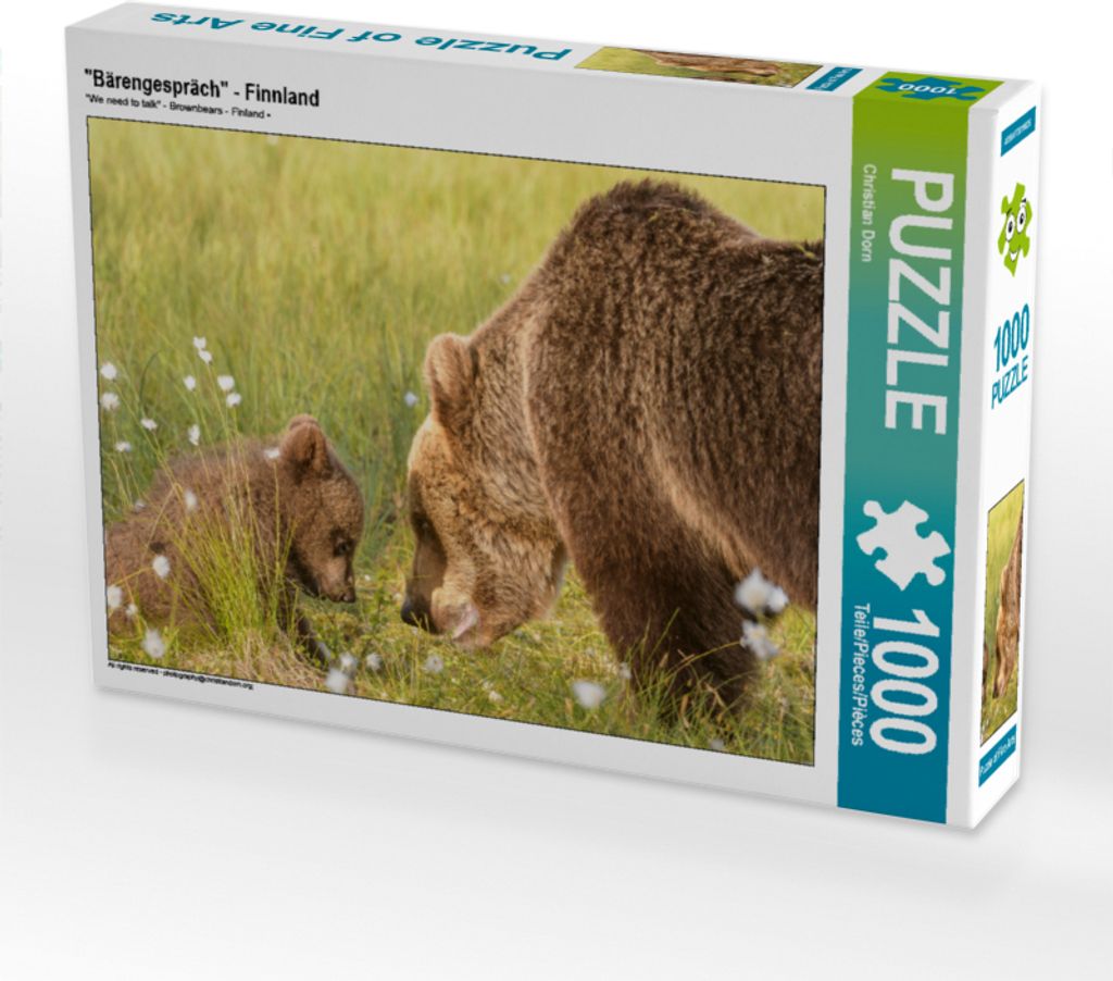 CALVENDO Puzzle "Bärengespräch" - Finnland 1000 Teile Puzzle quer | 1000 Teile Lege-Größe 64x48cm Foto-Puzzle für glückliche Stunden
