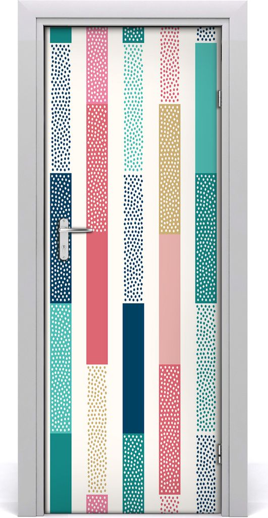 Tulup Türaufkleber 75x205 cm Dekorative Aufkleber Selbstklebend Wasserdichte Tapete Abnehmbar Schlafzimmer Wohnzimmer Wohnkultur - farbige Streifen