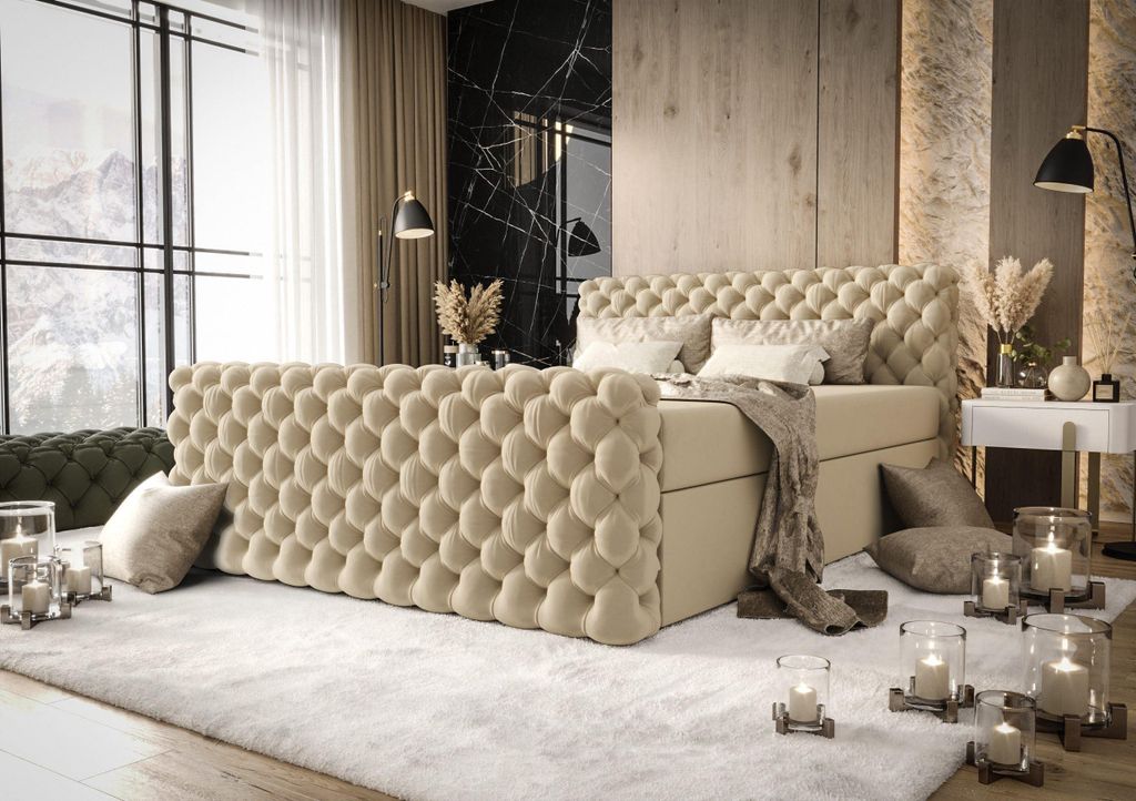 Figo IV B&B Home Boxspringbett Figo IV, 160x200 cm, Rosa, Produktbild 