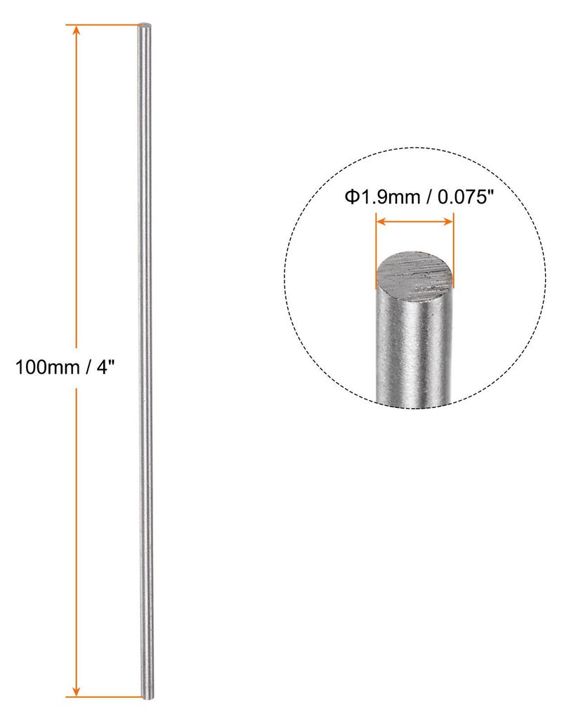 15 Stš¹ck Runde St?be 1,9 mm x 100 mm Hochgeschwindigkeitsstahl (HSS) Drehbankstangen DIY Handwerkszeug zum Drehen, Fr?sen, Bohren und Gewindesch...