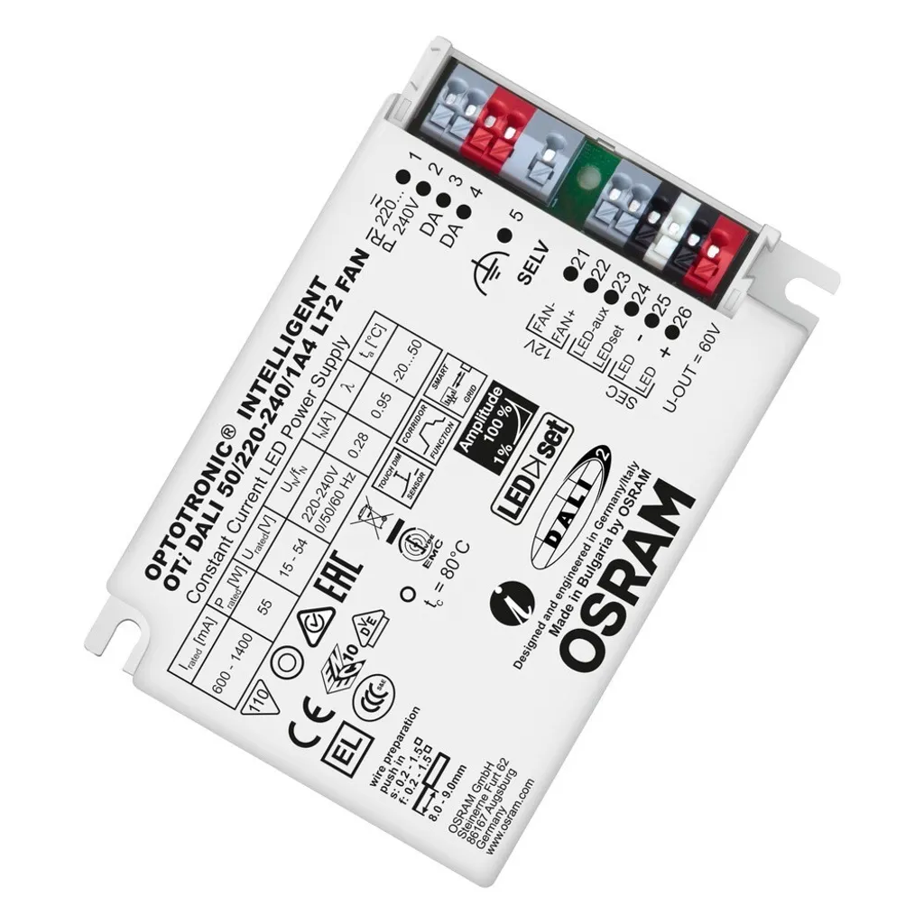 Pilote DALI Graduable Osram Optotronic 50W avec Sortie Ventilo LT2
