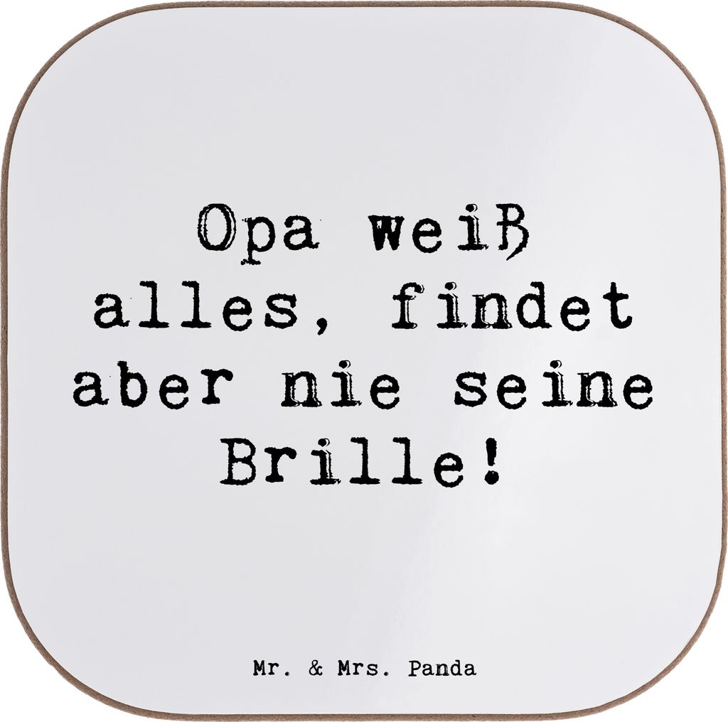 Mr. & Mrs. Panda Tischuntersetzer Spruch Opa Wissen - Weiß - Geschenk, Großpapa, Witz, Familie, gläseruntersetzer, weinflaschenuntersetzer, Gesc...