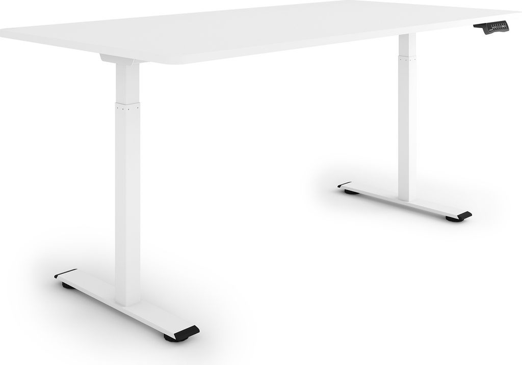 ESMART ERX-122WW 160x80cm Weiß Ergonomischer Steh-Sitz-Schreibtisch Stufenlos elektrisch höhenverstellbar 73,5-122,5 cm 3 x Memory Aktivitätseri...