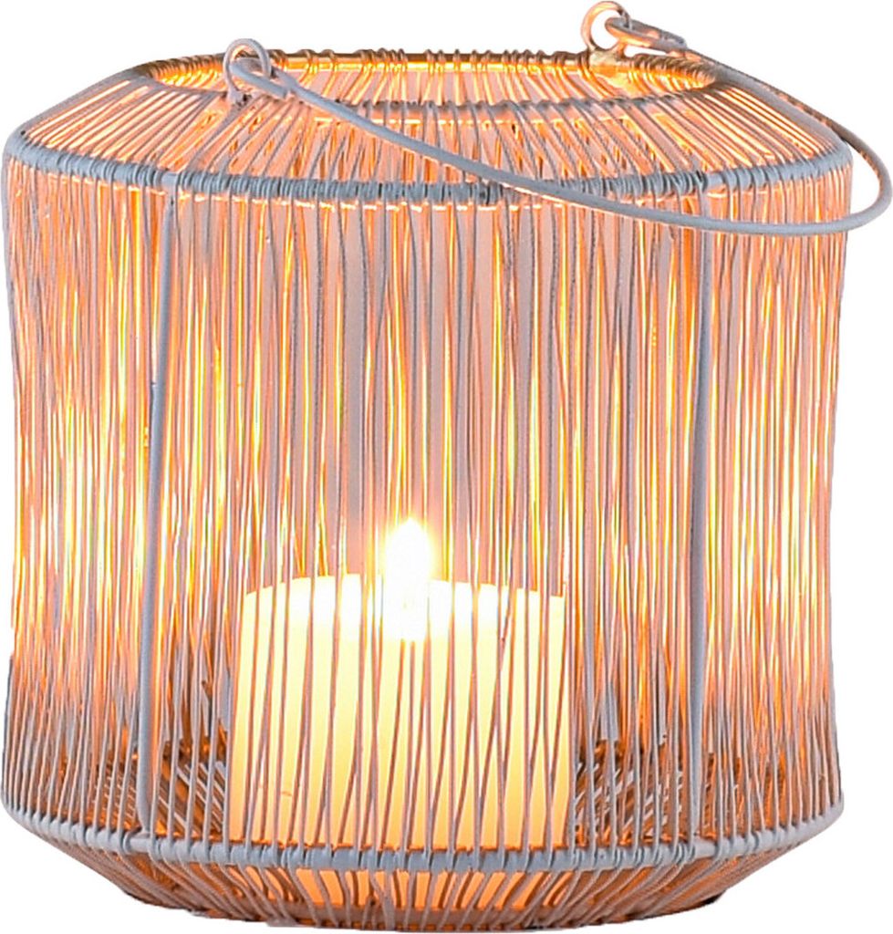 Marrakesch Boho Deko Aesthetic Windlichter Metall Draht 14 cm groß Weiss Gold | Windlicht Teelichthalter Stello als Gartendeko & Wohnzimmer Tisch ...