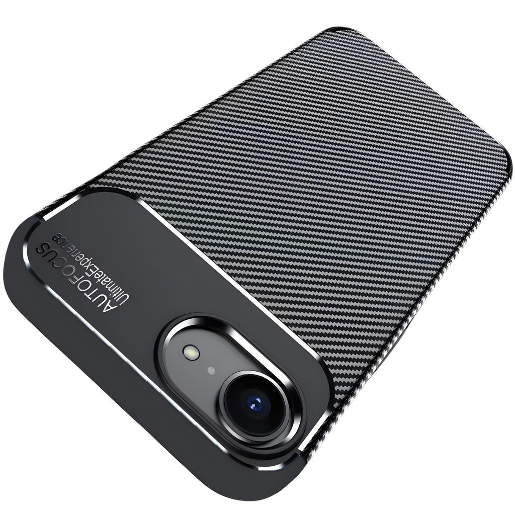 AVANA iPhone 17e / 16e Hülle Silikon Schutzhülle Slim Case Schwarz Carbon Optik