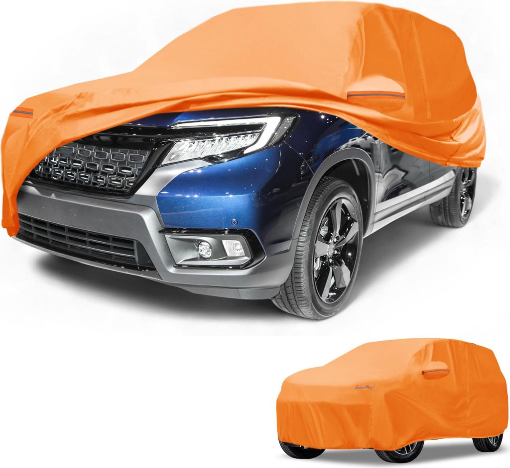 Autoabdeckung Wasserdicht Alle Wetter Automobil Au?en Anti-UV Sonne Regen Schutz Vollst?ndige Au?enabdeckung fš¹r Honda Passport 210D-PU Orange m...