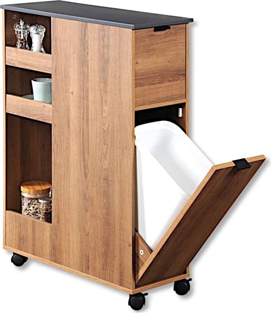 Carrello di servizio KESPER con ripiano a nicchia in legno Immagine del prodotto 