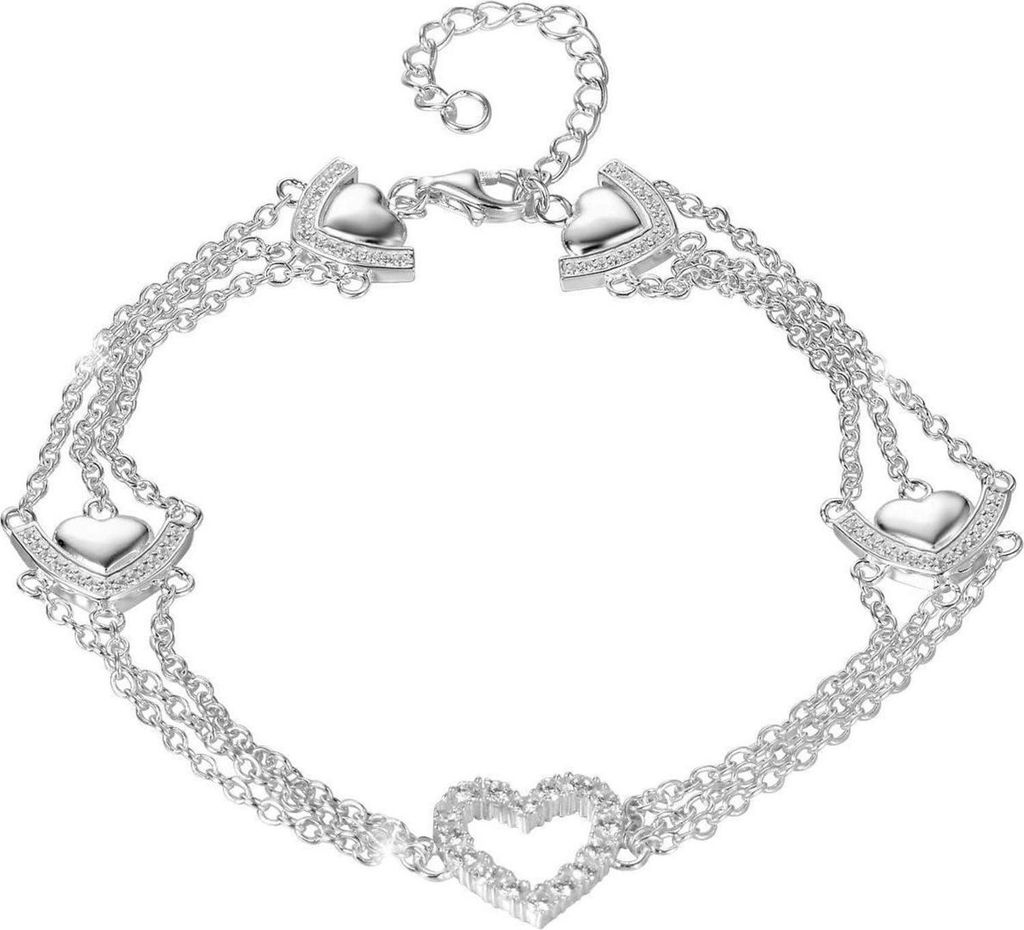 GW anklet serce srebro 925 cyrkonie zestaw biżuteria damska Zdjęcie produktu 
