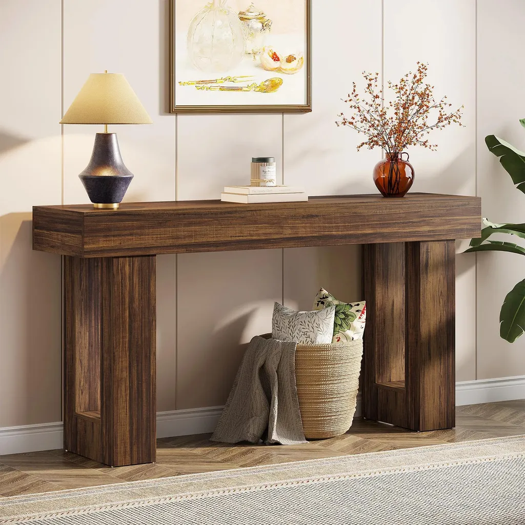 Petite table console rustique pour optimiser l'espace de votre entrée - 2