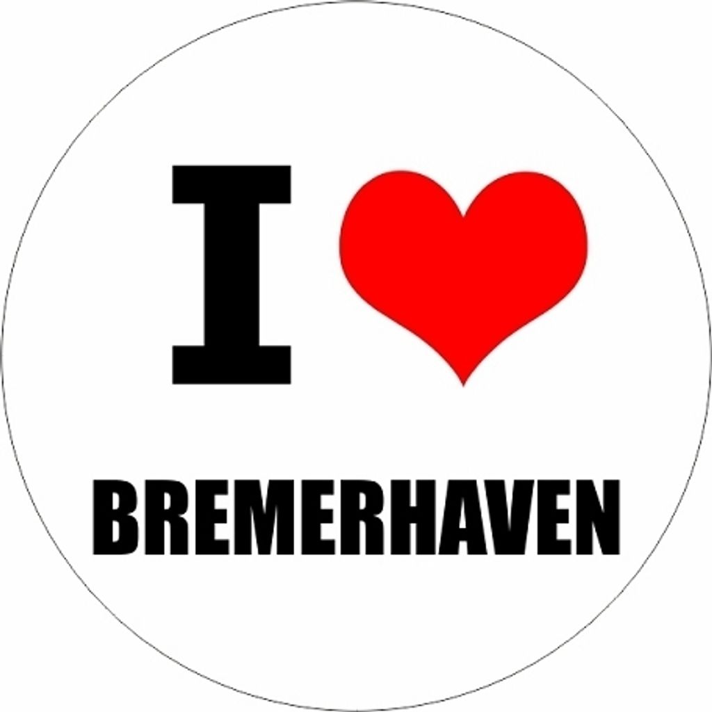 Kiwistar - Autoaufkleber - 8x8 cm - außen klebend - I love Bremerhaven für Auto, Laptop, Fahrrad, LKW, Motorrad Aufkleber mehrfarbig JDM Decal St...
