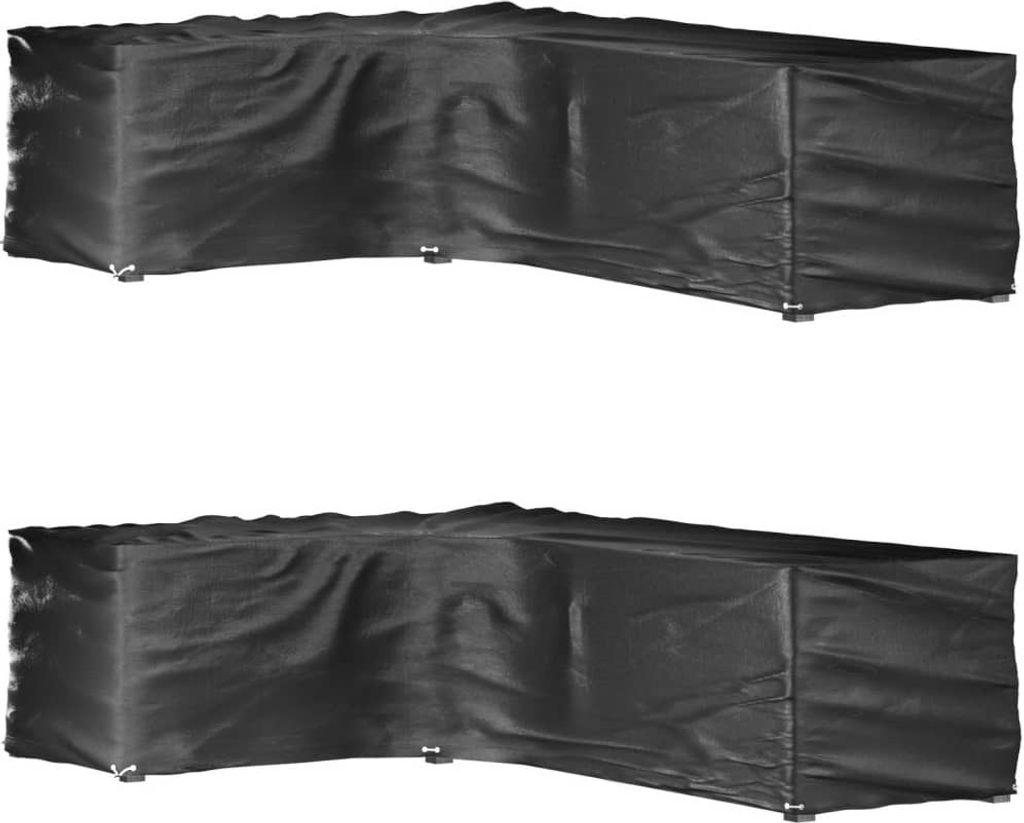 Gartenmöbel-Abdeckungen in L-Form 2 Stk. 16 Ösen 210x260x80 cm