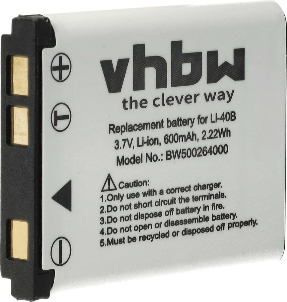 vhbw Akku kompatibel mit SeaLife Reefmaster DC600, DC1400, DC1200, DC-1200, DC-1400, DC-600 Kamera (600 mAh, 3,7 V, Li-Ion)