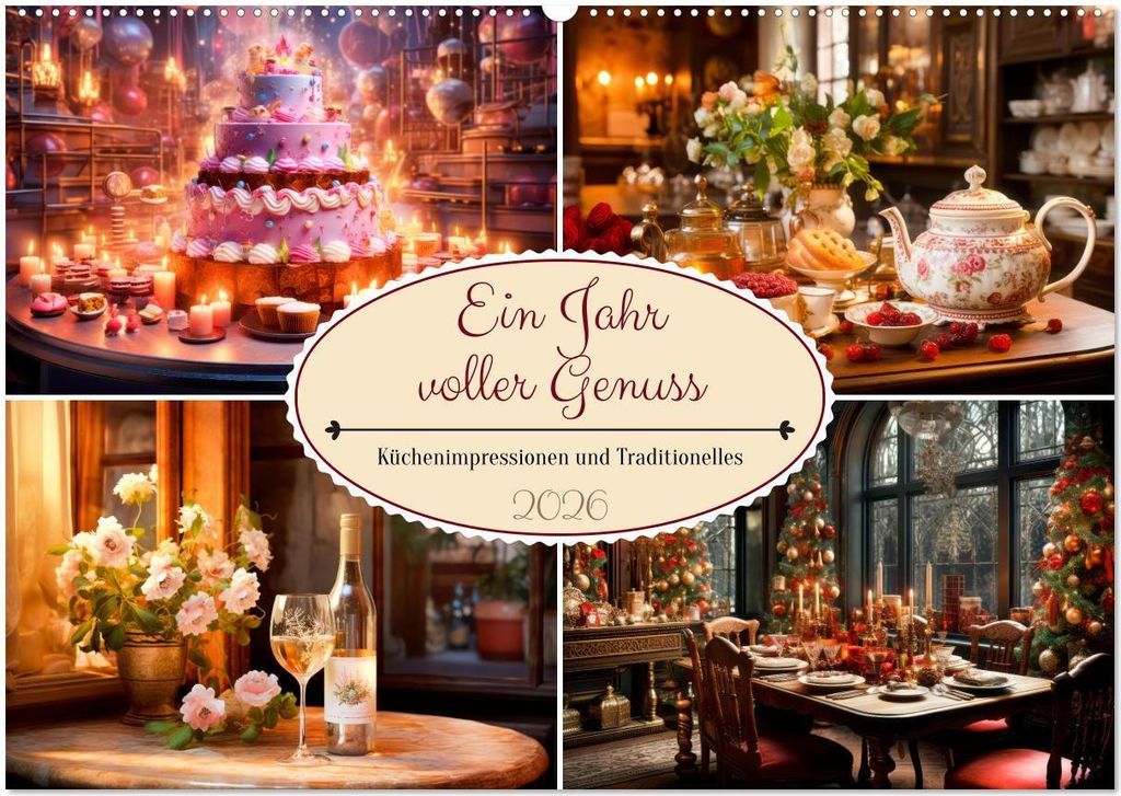 Ein Jahr voller Genuss (Wandkalender 2026 DIN A2 quer), CALVENDO Monatskalender