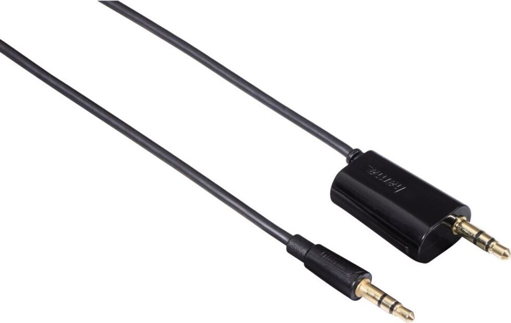 Hama "Duo"-Audio-Kabel "Flexi Slim", 3.5mm, Männlich, 3.5mm, Männlich, 1,2 m, Schwarz