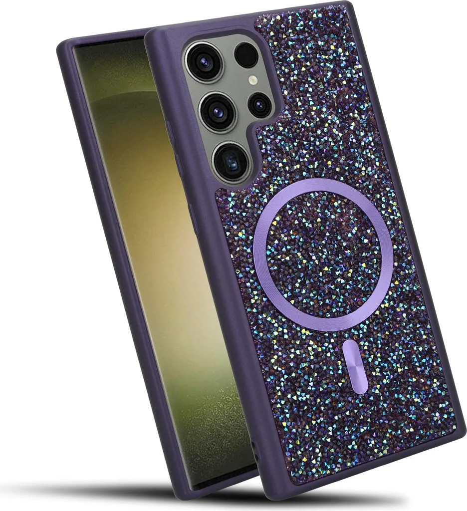 Custodia Samsung S23 Ultra MagSafe Glitter Lilla | Sparkle Diamond Case